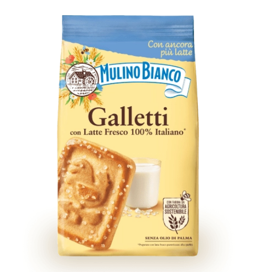 Mulino Bianco Galletti met 100% Italiaanse verse melk – Knapperige koekjes 350g