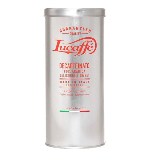 Lucaffé Decaffeinato coffee beans (decaf) 500 g. tin