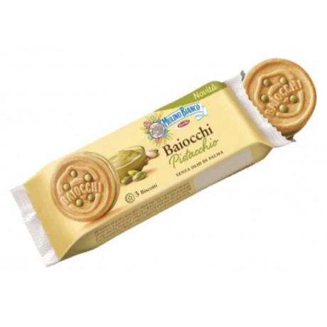 Mulino Bianco Baiocchi Pistacchio koekjes 168g – Italiaanse koekjes met pistachecrème